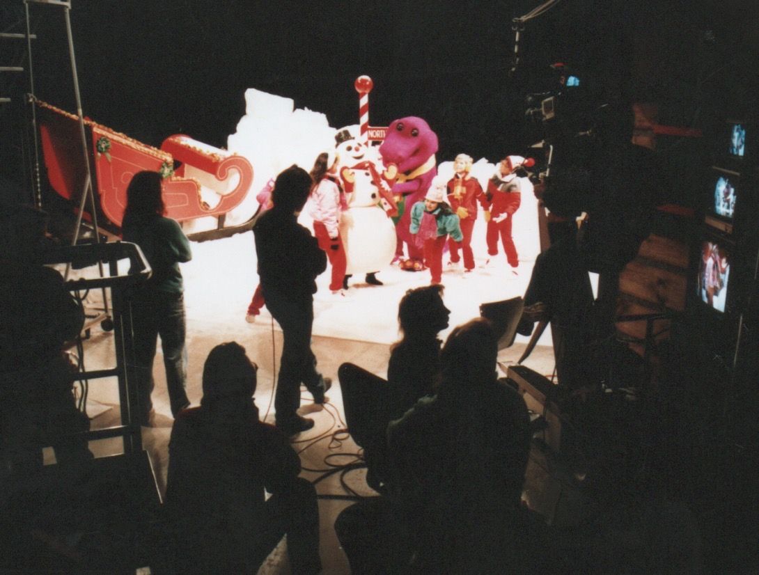 Behind the scenes photos from Barney and the Backyard Gang and Barney and Friends