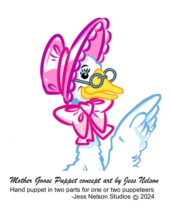 Clara Goose Hour is a new concept in Children's television brought to you by Jess Nelson, Barney Production Designer, and pupetteer of Clarence the Goose