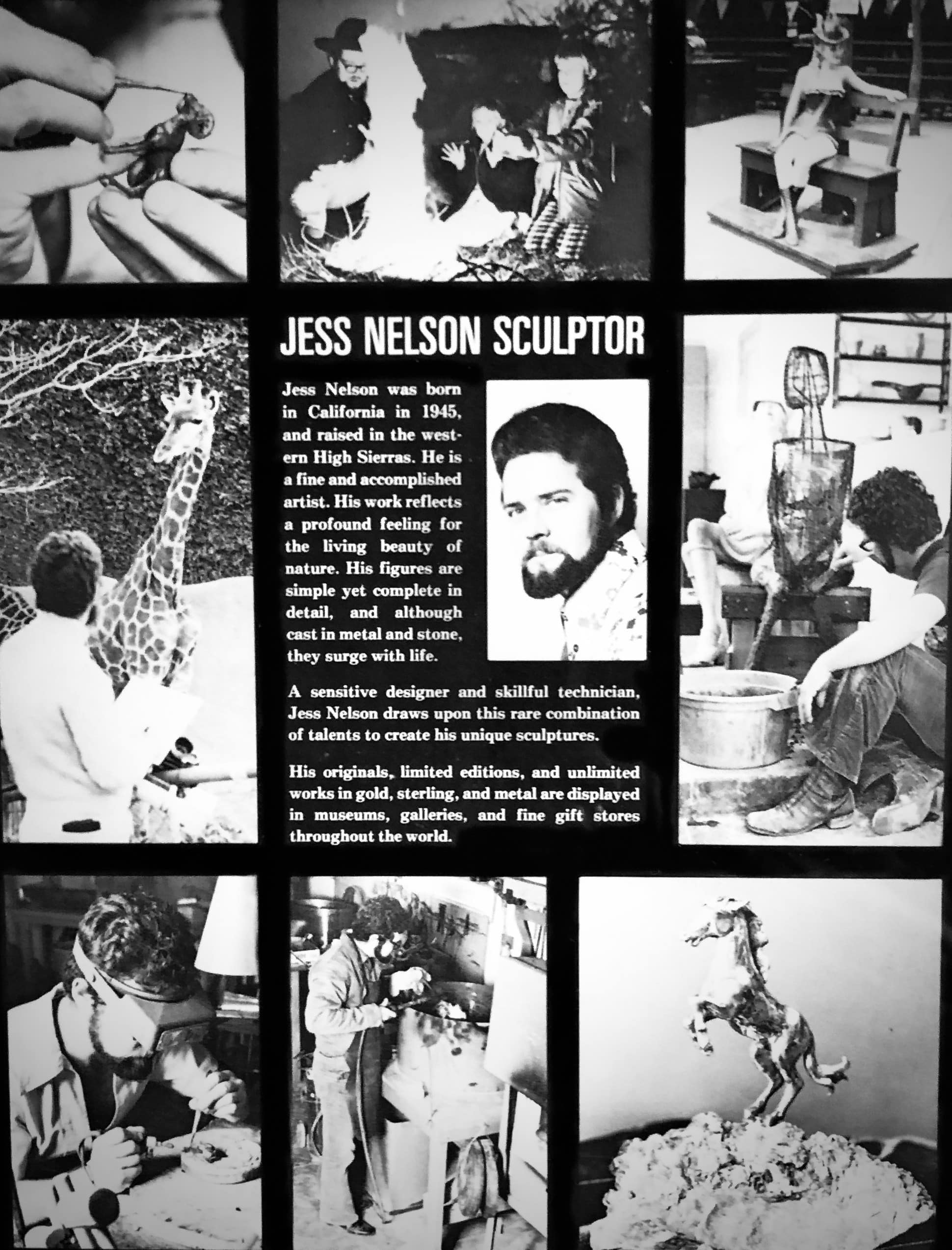 Bio Flyer for Jess Nelson, Sculptor in 1972