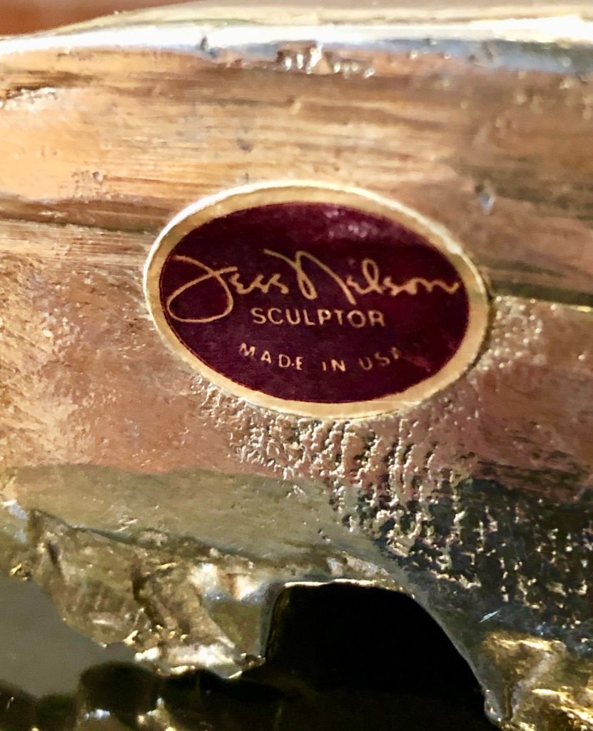 Jess Nelson Official Foil Label used on most 24K Gold Plated Sculptures. Ink signed works may not have these labels.